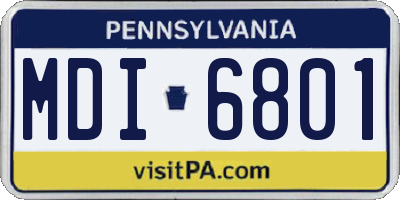 PA license plate MDI6801