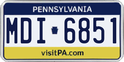 PA license plate MDI6851