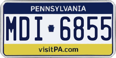 PA license plate MDI6855