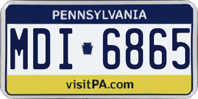 PA license plate MDI6865