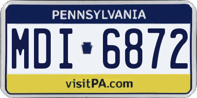 PA license plate MDI6872