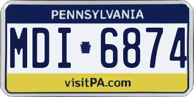 PA license plate MDI6874