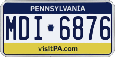 PA license plate MDI6876