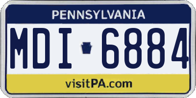 PA license plate MDI6884