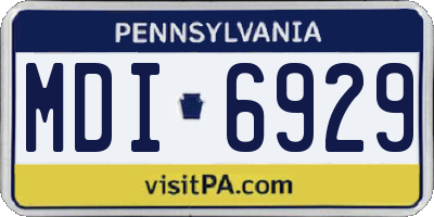 PA license plate MDI6929