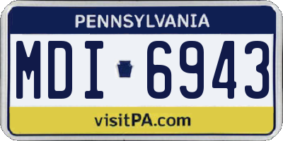 PA license plate MDI6943