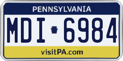 PA license plate MDI6984