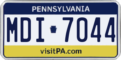 PA license plate MDI7044