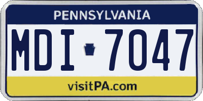 PA license plate MDI7047