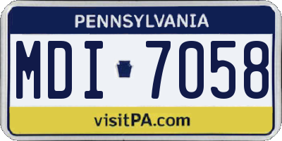 PA license plate MDI7058