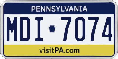 PA license plate MDI7074