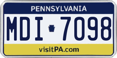 PA license plate MDI7098