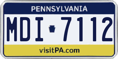 PA license plate MDI7112