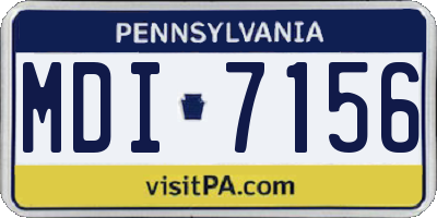 PA license plate MDI7156