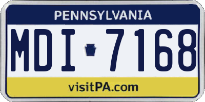 PA license plate MDI7168