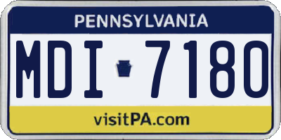 PA license plate MDI7180
