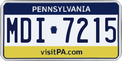 PA license plate MDI7215