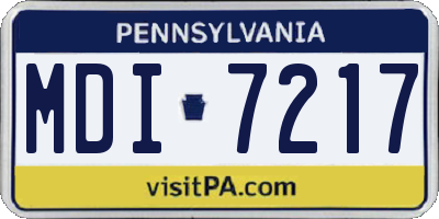 PA license plate MDI7217