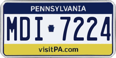 PA license plate MDI7224