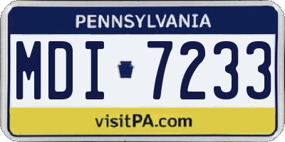 PA license plate MDI7233