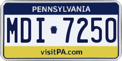 PA license plate MDI7250