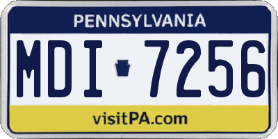 PA license plate MDI7256