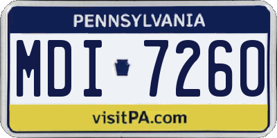 PA license plate MDI7260