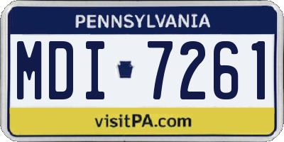 PA license plate MDI7261