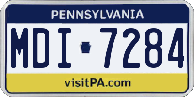 PA license plate MDI7284