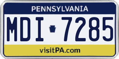 PA license plate MDI7285