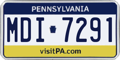 PA license plate MDI7291