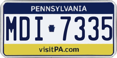 PA license plate MDI7335
