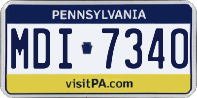 PA license plate MDI7340