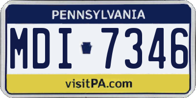 PA license plate MDI7346