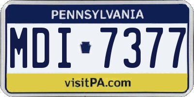 PA license plate MDI7377