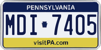 PA license plate MDI7405