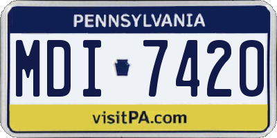 PA license plate MDI7420