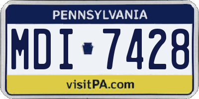 PA license plate MDI7428