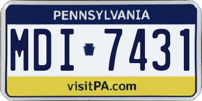 PA license plate MDI7431
