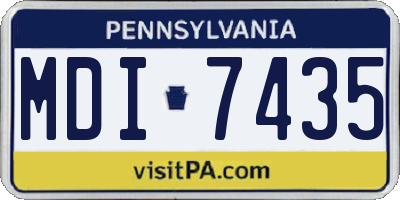 PA license plate MDI7435