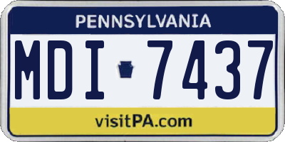 PA license plate MDI7437