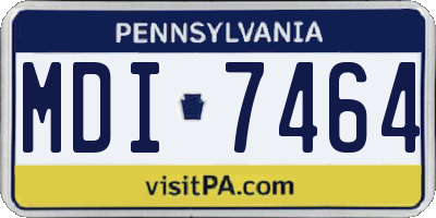 PA license plate MDI7464