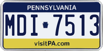 PA license plate MDI7513