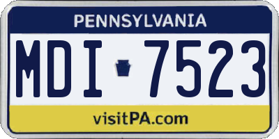 PA license plate MDI7523