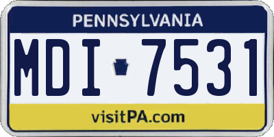 PA license plate MDI7531