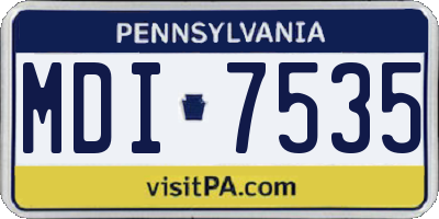 PA license plate MDI7535
