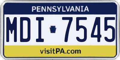 PA license plate MDI7545