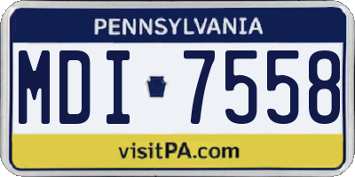PA license plate MDI7558