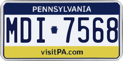 PA license plate MDI7568