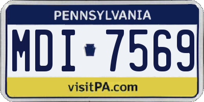 PA license plate MDI7569